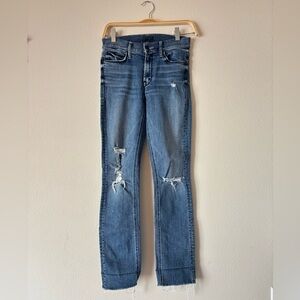 Mother Mid rise dazzler ankle fray weekend warrior size 25